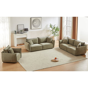 English Elm 3-Seater Combo Sofa Set With 5 Pillows – Modern Chenille & Wooden Frame For Stylish Living Rooms W1193S00116