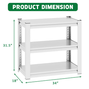 English Elm 20-30 Gallon Fish Tank Stand with Adjustable 3-Tier Metal Shelves, Heavy-Duty Stylish Rack for Home Office Antique White T2398P211228