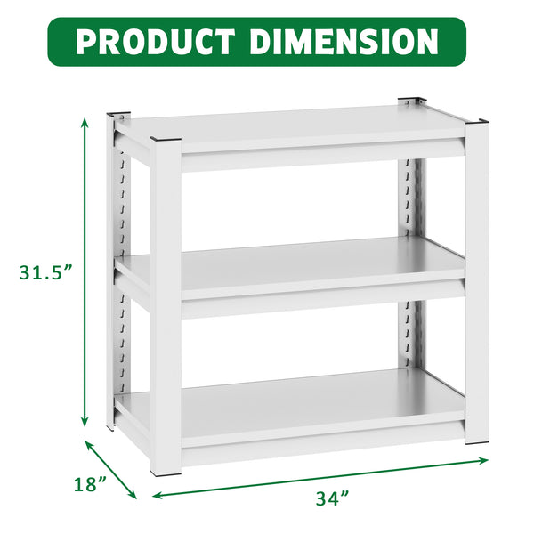 English Elm 20-30 Gallon Fish Tank Stand with Adjustable 3-Tier Metal Shelves, Heavy-Duty Stylish Rack for Home Office Antique White T2398P211228