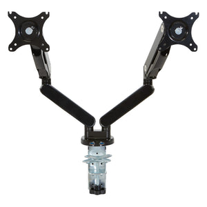 OSP Home Furnishings Double Monitor Arm Dual Setup with Gas Spring Articulation and Integrated Cable Management Black A2MAD1730-BK