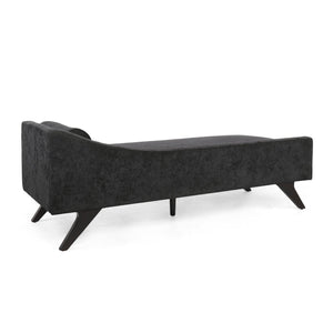 English Elm Christopher Knight Home® - CHAISE modern fabric lounge with rolled accent pillow, splayed birch legs and luxe comfort seating experience Black 68.25 L x 28 W x 17.75 H N776P291705B