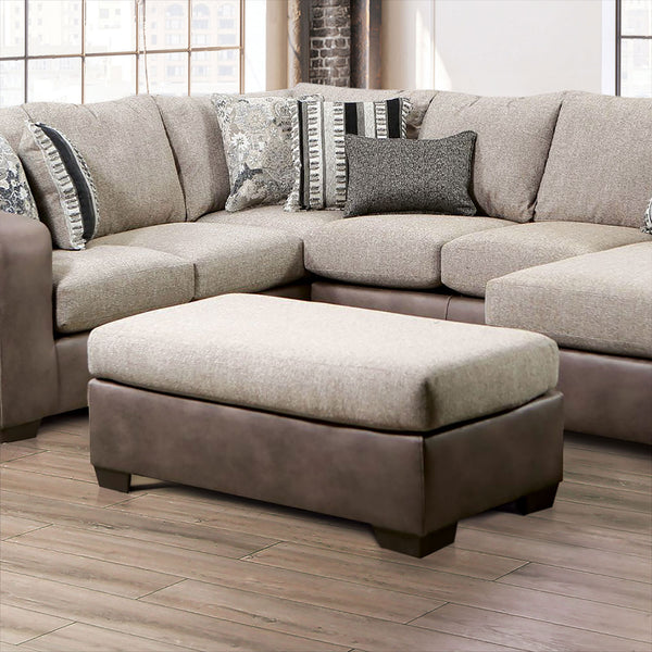 English Elm Upholstery Plush Square Chenille Ottoman with Solid Wood Block Legs — Versatile Seating & Accent Piece, 41"W x 41"D x 20"H Brown,Light Brown 39 L x 39 W x 18 H B2741P355281