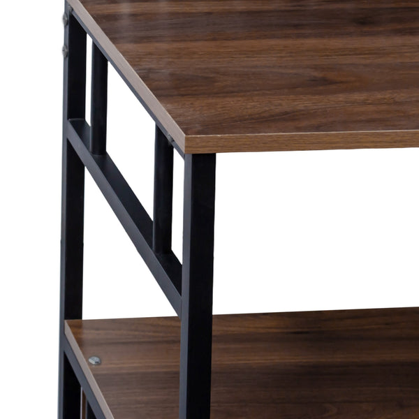 English Elm Kitchen Bakers Rack with Pegboard, Microwave Stand & Glass Doors — Adjustable Shelves, Water-Resistant Storage for Small Spaces and Organized Kitchens W331P283643