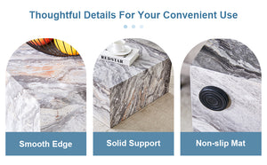 English Elm 39.3*23.6*12 Grey Stone Pattern Coffee Table - MDF Luxury Finish, Ready-to-Use Accent for Modern Homes W1151P242267