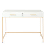 OSP Home Furnishings Alios White Desk White/Gold