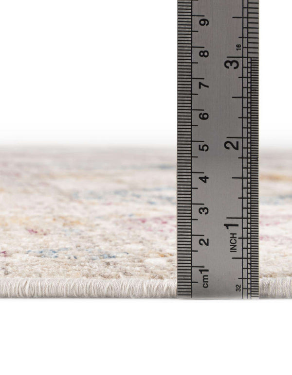 Unique Loom Deepa Congruence Machine Made Geometric Rug Ivory, Burgundy/Gold/Navy Blue 2' 6" x 12' 2"