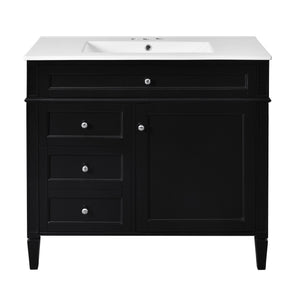 English Elm 36'' Modern Bathroom Vanity With Ceramic Sink, Elegant Storage Cabinet & 2 Drawers For Essentials N710P230246B