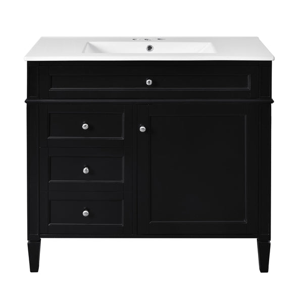 English Elm 36'' Modern Bathroom Vanity With Ceramic Sink, Elegant Storage Cabinet & 2 Drawers For Essentials N710P230246B
