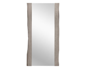 Sunpan FONTANA Floor Mirror - Rustic Live-Edge Acacia Wood in Grey, Handcrafted Artistry for Any Space 109691