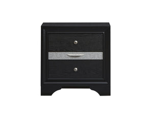 English Elm Madrid three-drawer nightstand with felt-lined top drawer, durable laminate wood grain finish and solid trim Black 29 L x 29 W x 19 H B078P286062