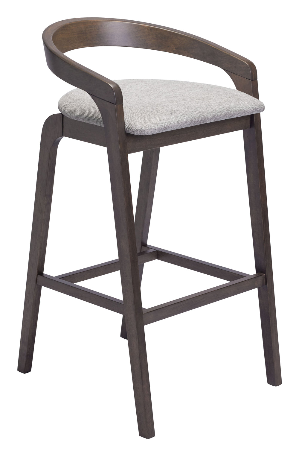 Zuo Modern Troy Barstool Set Of 2 In Dove Gray & Espresso - Chic, Comfortable Design For Modern Spaces Gray 100% Polyester,Rubberwood 110400-zuo-modern