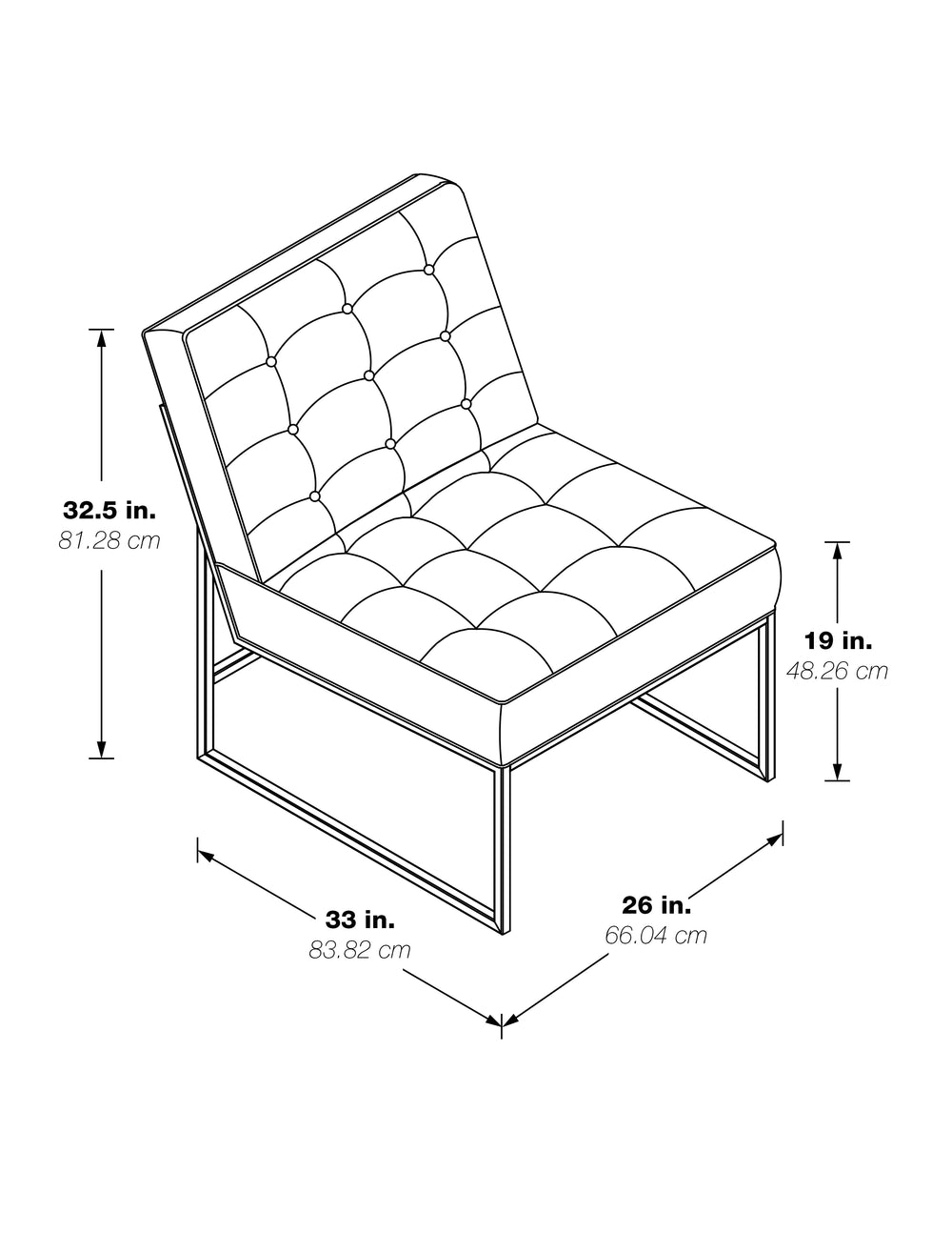 OSP Home Furnishings Anthony 26” Wide Chair  Black