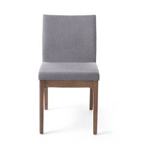 English Elm Christopher Knight Home® - DINING Chair with Upholstered Fabric Seat and Sleek Wood Legs — Compact Modern Comfort & Style DARK GREY 58924.00DGY