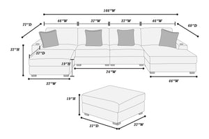 English Elm Contemporary Modular U-shaped Sectional with Corduroy Fabric Usb Port and Cup Holders B011S02235