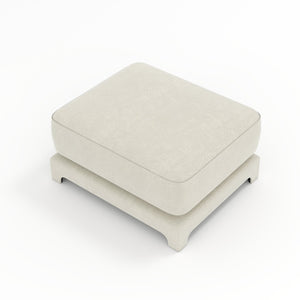 English Elm 30 Tufted Chenille Ottoman Compact Footrest Extra Seating Living Room Accent Cream W714P297557
