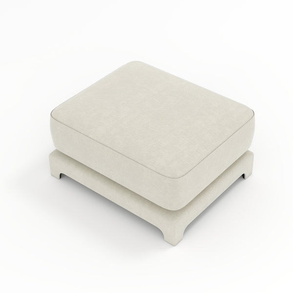 English Elm 30 Tufted Chenille Ottoman Compact Footrest Extra Seating Living Room Accent Cream W714P297557