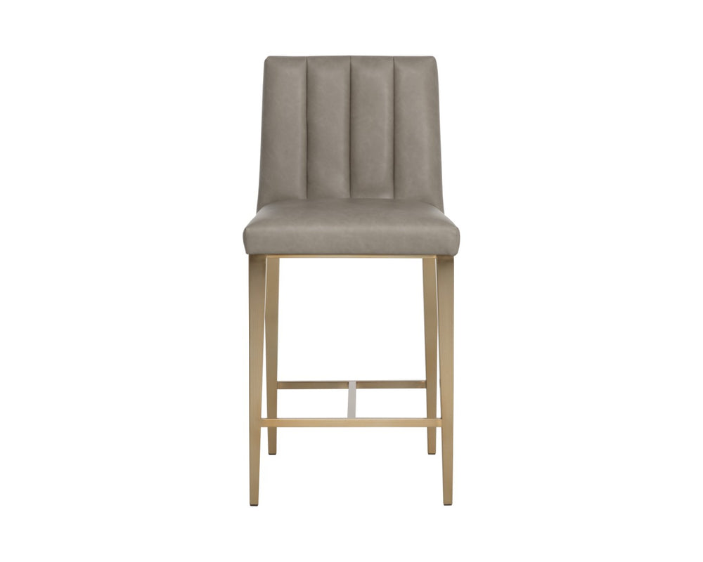 Sunpan WILBUR Counter Stool - Ivanhoe Mineral Faux Leather with Steel Legs, Modern Comfort & Style 112521