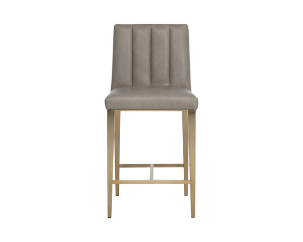 Sunpan WILBUR Counter Stool - Ivanhoe Mineral Faux Leather with Steel Legs, Modern Comfort & Style 112521