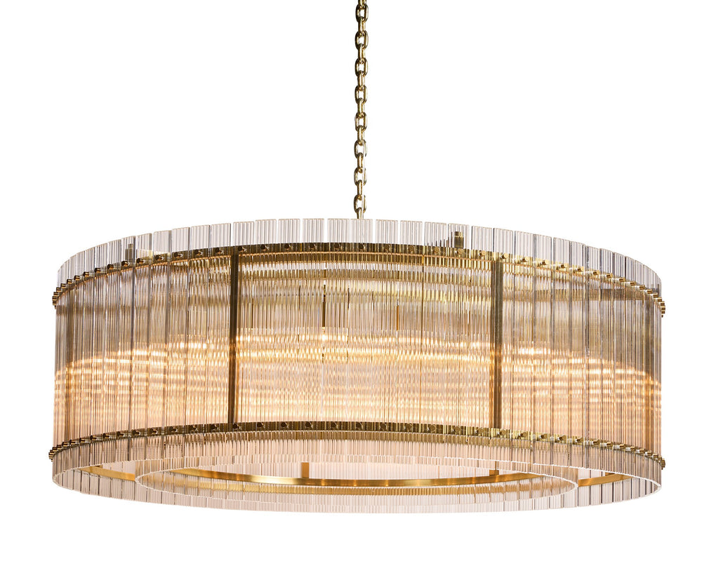 Sunpan Kore Chandelier - Modern Clear Glass Design with Stunning Metal Frame for Radiant Home Decor Large - 60W x 60D x 98.5H