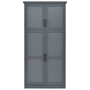 English Elm [assembly Included] Topmax Shaker Pantry Cabinet Tall Mdf Kitchen Storage with Pull-out Trays Gray SP000099AAE