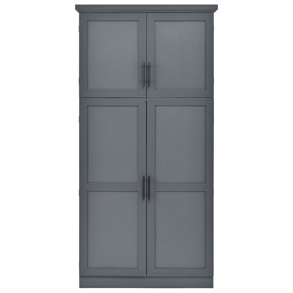 English Elm [assembly Included] Topmax Shaker Pantry Cabinet Tall Mdf Kitchen Storage with Pull-out Trays Gray SP000099AAE