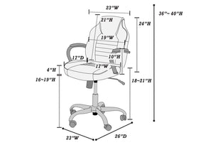 English Elm Gaming Ergonomic Office Chair Black Faux Leather with Casters Adjustable Height Plush Padded Arms B011P366767