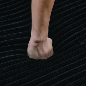 English Elm Corduroy Plush U-Shaped Sectional Sofa with Storage Ottoman, Pet-Friendly Durable Modular Comfort Black W2915S00063