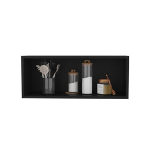 English Elm Wall Engineered Wood Cabinet with Single Door and Two Shelves for Kitchen Storage, Modern Durable Design Black 31.1 L x 14.17 W x 4.33 H B097P250900