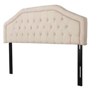 English Elm Christopher Knight Home® - Tufted Upholstered Headboard King Size with Adjustable Metal Legs, Slim Profile, Durable Fabric Finish Beige 56883.00LNN