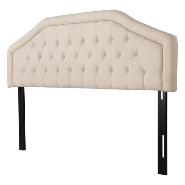 English Elm Christopher Knight Home® - Tufted Upholstered Headboard King Size with Adjustable Metal Legs, Slim Profile, Durable Fabric Finish Beige 56883.00LNN