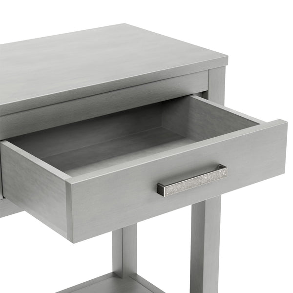 English Elm U_style Farmhouse Console Table with Three Drawers Open Shelf Entryway Organizer N711P410445E