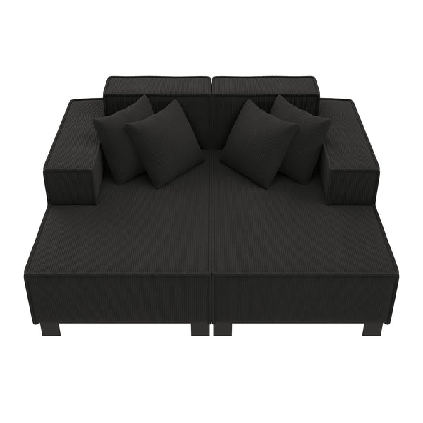 English Elm Swivel Barrel Accent Chair Chenille Tufted Round Club Seat for Living Room Lounge Black N719S002221B