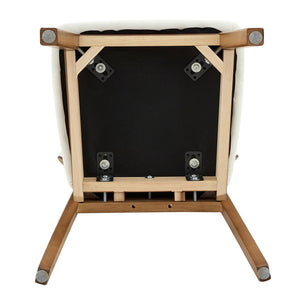 English Elm 2 Solid Walnut Toned Wood Dining Chairs Gray Fabric Seat Hollowed Backrest Modern Walnut,White W1151P455536