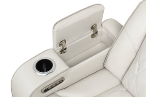 English Elm Fortuner Modern Upholstery Recliner Chair With Massage, Storage & Usb Ports - Stylish Beige Comfort B009P287720