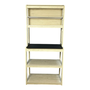 English Elm 31.5" 5-Tier Bakers Rack White+Black – Sturdy Particle Board Kitchen Shelves, Coffee Bar, Storage W1412P230432