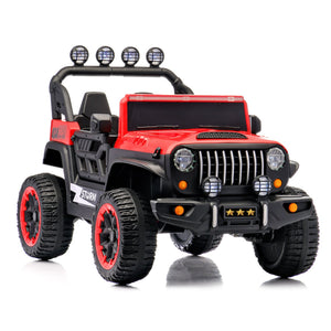 English Elm 24v Two Seat Kids Ride on Car with 4wd Motor Remote Control and Led Lights W509P378206
