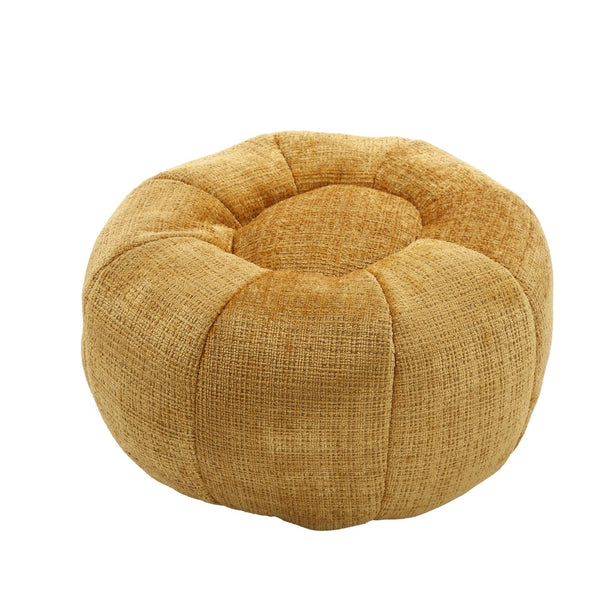 English Elm UNITED Cloud-Luxe Chenille Memory Foam Bean Bag Chair with Ottoman and Pillow for Ultimate Comfort Yellow W1568P361698