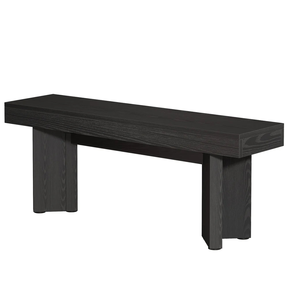 English Elm Triangular Leg Farmhouse Bench with Shoe Storage for Entryway or Kitchen Dining T3971P462359
