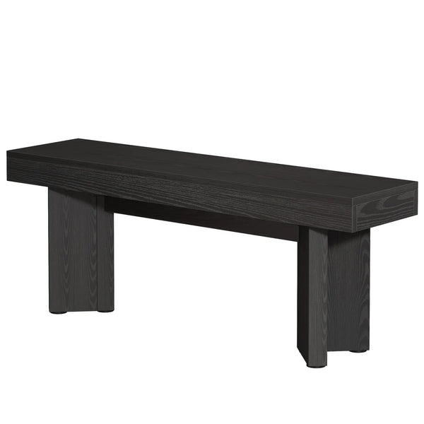 English Elm Triangular Leg Farmhouse Bench with Shoe Storage for Entryway or Kitchen Dining T3971P462359