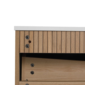 English Elm 36'' Floating Wall Mounted Bathroom Vanity Plywood Build with Soft Close Drawer W999P285411