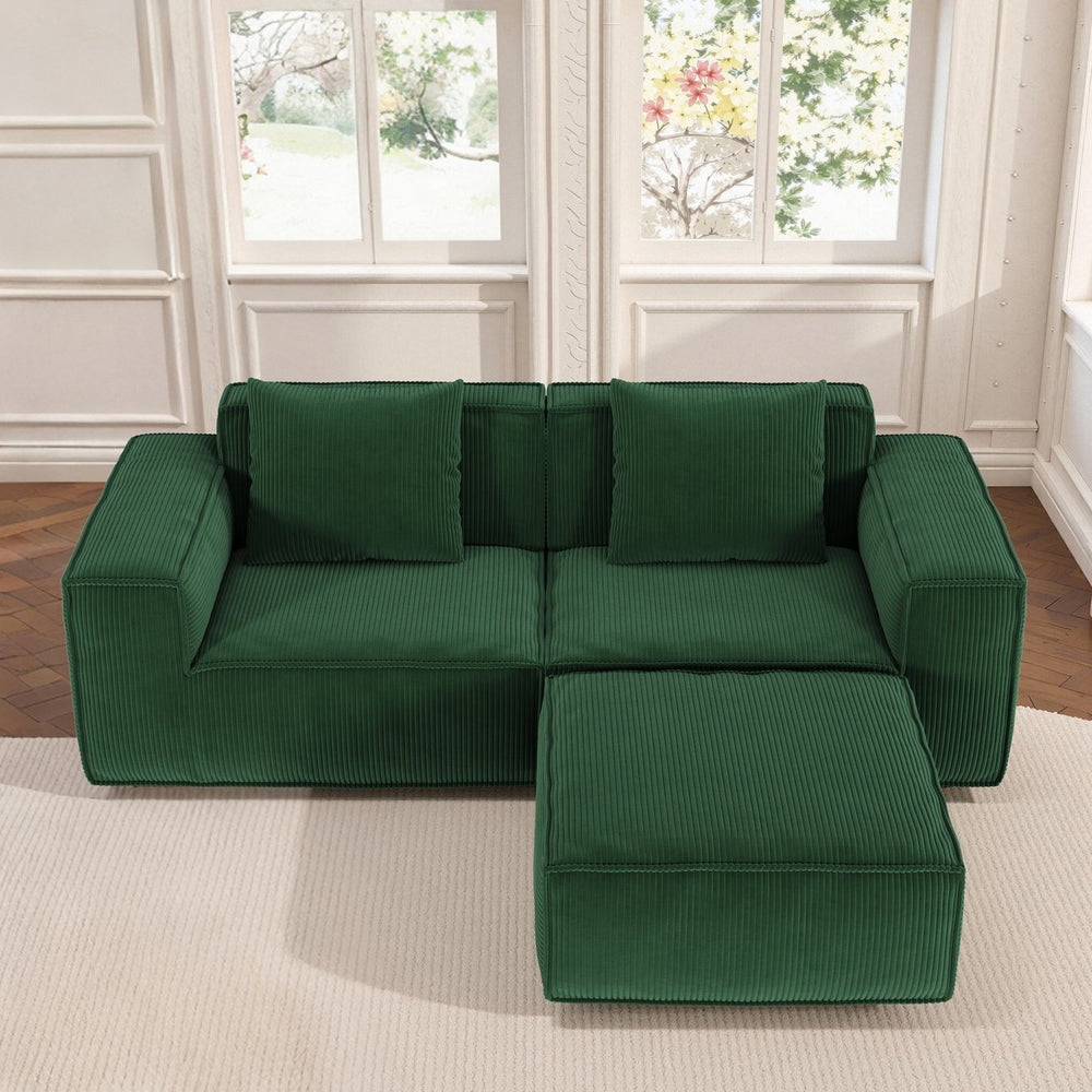 English Elm Modular Modular Sofa - Transformable Oversized Sofa Bed In Soft Corduroy Cloud Velvet Fabric For Versatile Comfort W3147S00028