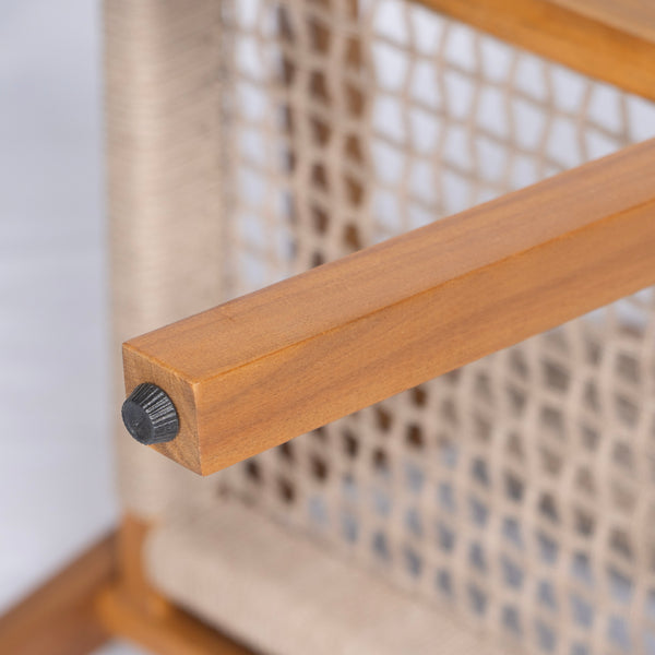 English Elm Christopher Knight Home® - Outdoor Rope Woven Acacia Dining Chair Set with Breathable Backrest and Durable Weather‑Resistant Wood Teak 39.5 L x 24.25 W x 10.25 H N776P247440T