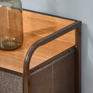 English Elm HOMCOM 7-Drawer Dresser with Steel Frame and Wooden Top, Foldable Fabric Drawers for Organized Living Spaces Brown W2225P229650