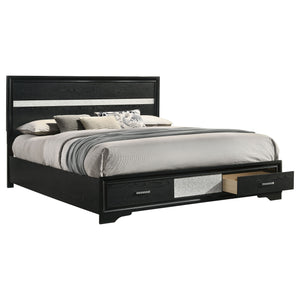 English Elm Pierce Eastern King Platform Bed with Led Headboard and Italian Gloss Finish B062S01843
