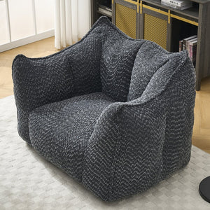 English Elm Sofa plush beanbag chair with superfiber cover and resilient foam filling for ultimate home comfort and relaxation Black W1996P252270