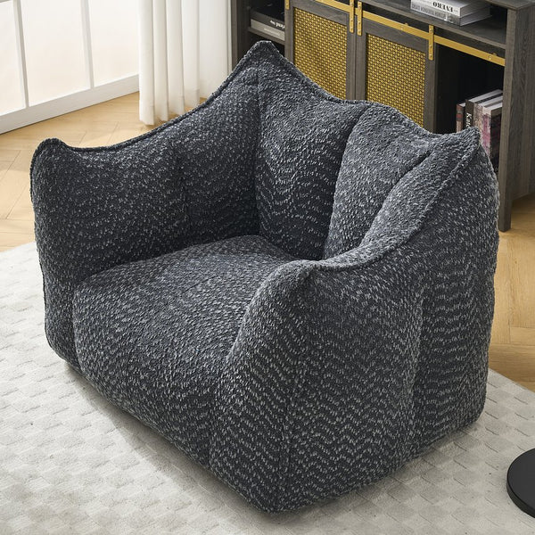 English Elm Sofa plush beanbag chair with superfiber cover and resilient foam filling for ultimate home comfort and relaxation Black W1996P252270