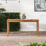 English Elm Walker Edison - Contemporary Slat-Top Acacia Wood Outdoor Dining Table - Brown