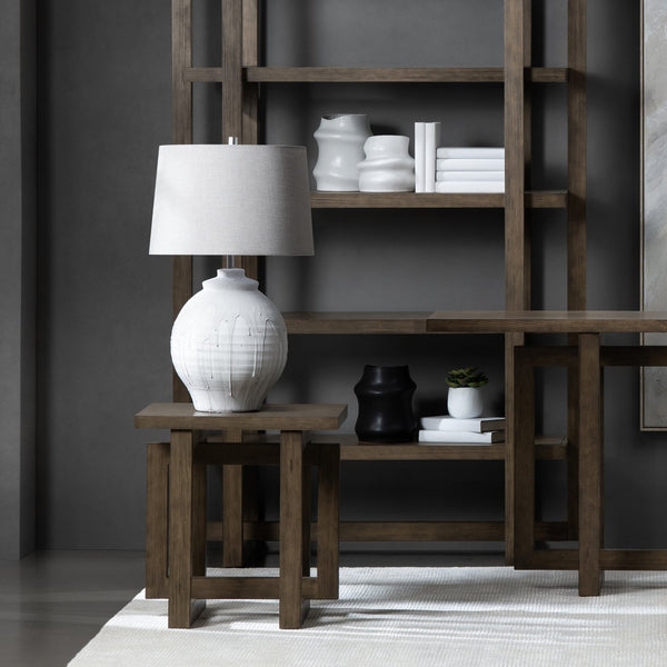 Crestview Collection 30.75"H Elegant Ceramic Table Lamp With Textured Grey Shade – Perfect For Stylish Home Lighting!   Cvazp092