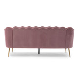 Christopher Knight Home® - Noble House - Reitz Modern Glam Velvet Channel Stitch 3 Seater Shell Sofa