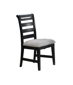 English Elm Modern 2Pc Dining Chair Set With Black Ladder Back Frame & Upholstered Cushions For Cozy Dining B011P218339